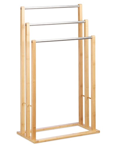 Bamboo towel rail tier steel - towel,
