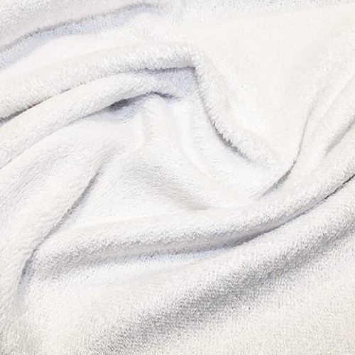 White organic bamboo towelling - white,