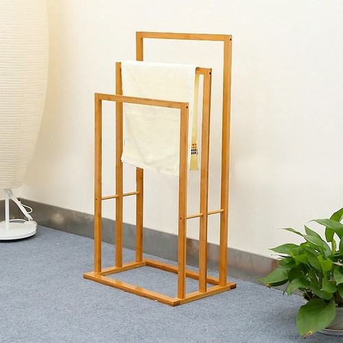 Bamboo towel rack bathroom - towel,